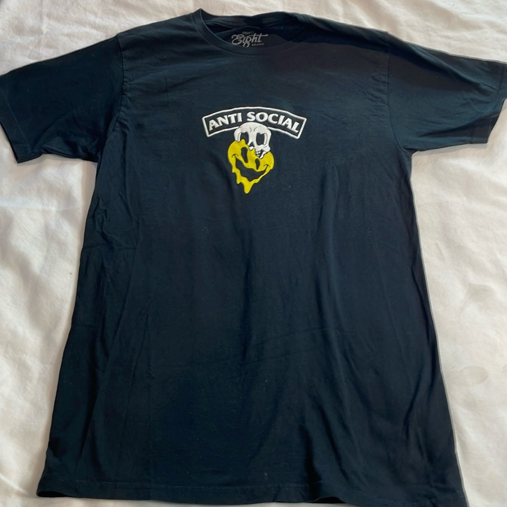 Eighty Eight Brand Men’s  “Anti-Social” Black T-Shirt Size Small